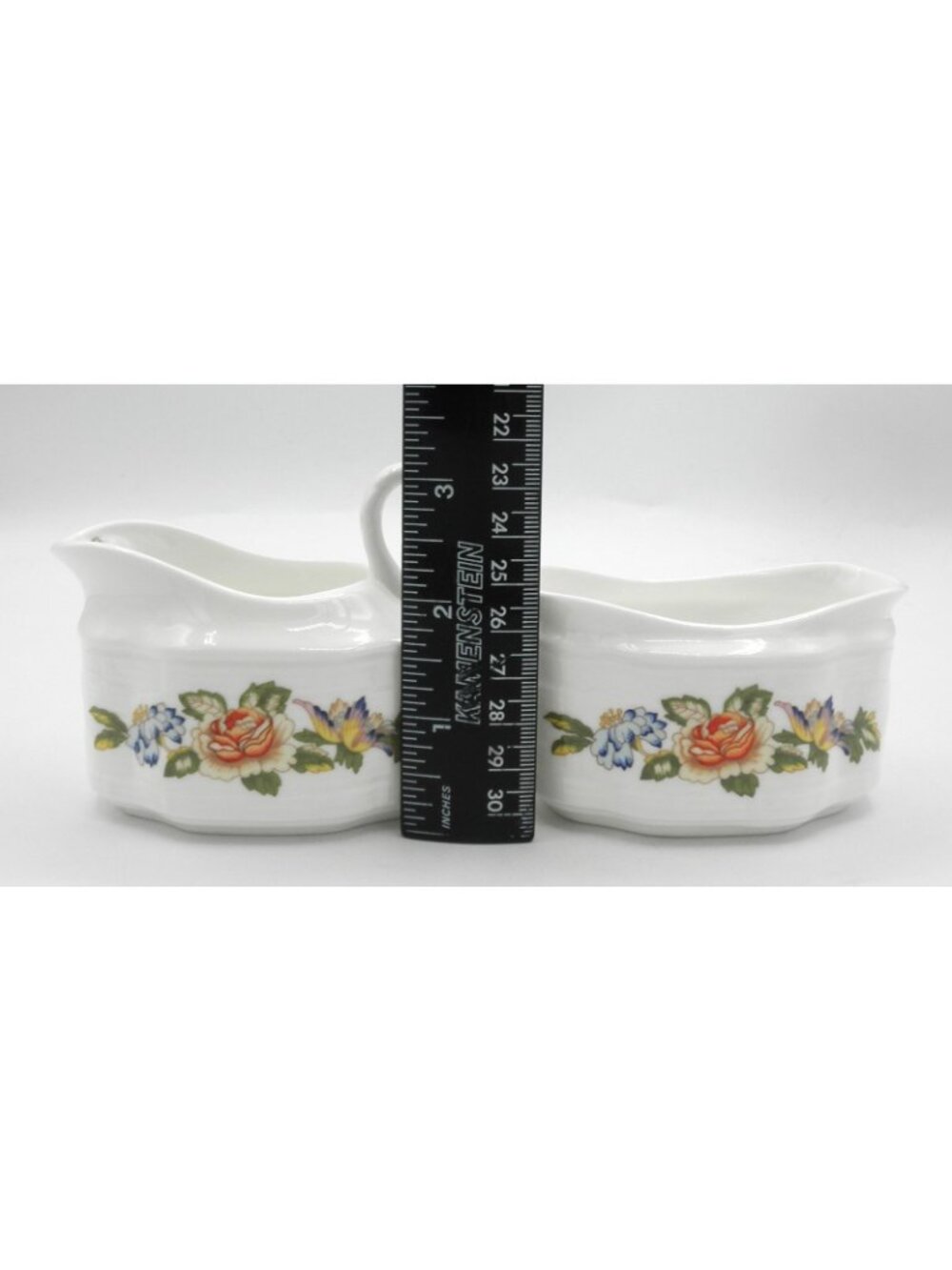 Cottage Garden by Aynsley Strawberry Basket with Cream and Sugar Set of 3 AYNOGA - Picture 9 of 13